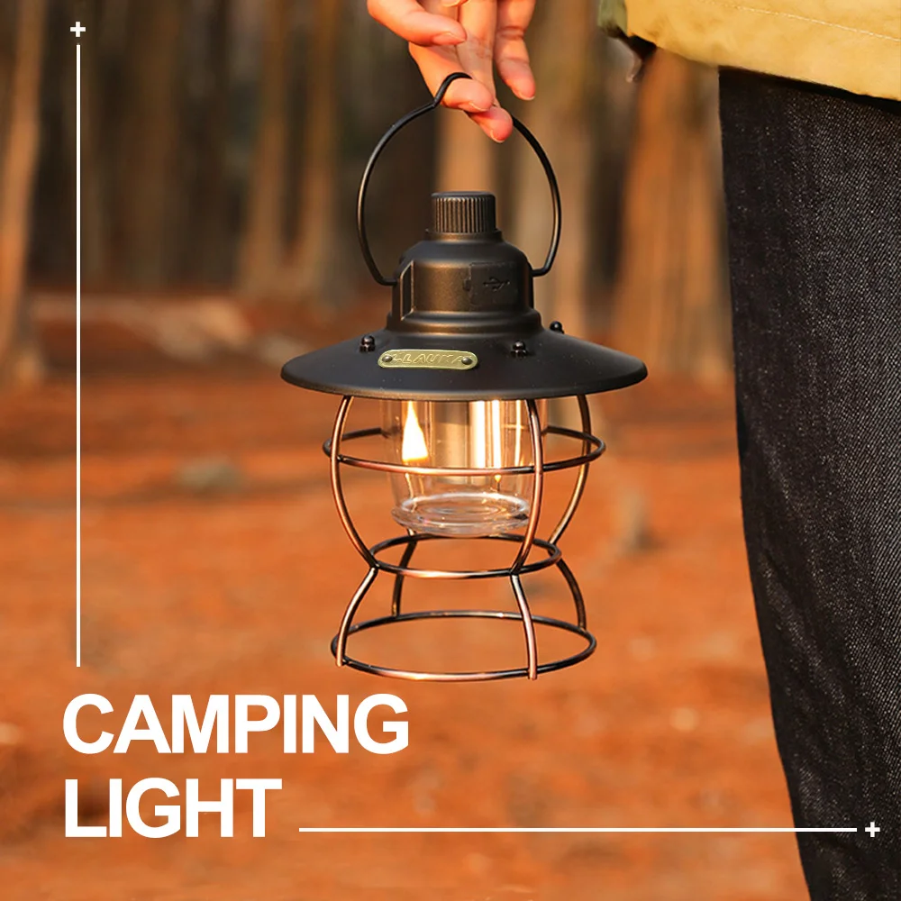 

4500mAh Rechargeable Led Camping Portable Lantern Light Outdoor Waterproof Retro Tent Lamp Fishing Travel Lighting Equipment