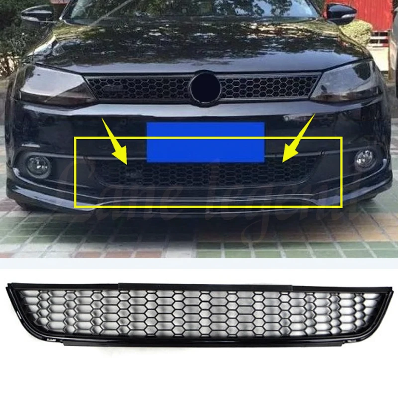 Gloss Black Honeycomb Front Lower Grille For 2010-2014 VW Golf Jetta SportWagen
