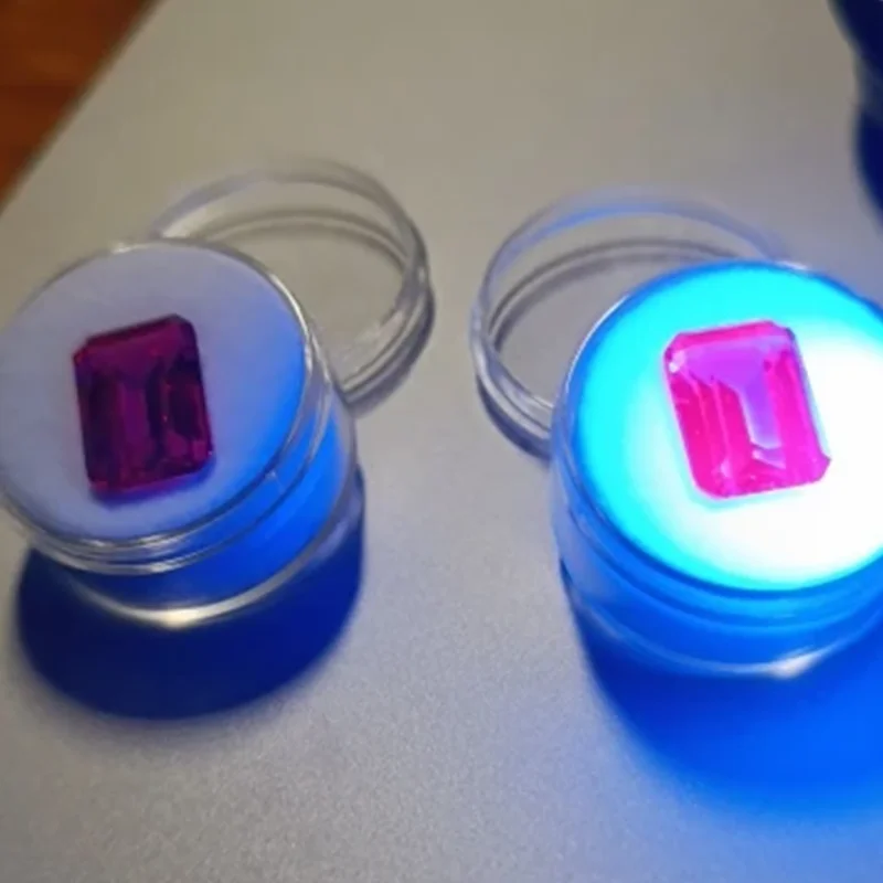 Precious Stones Pink Ruby Emerald Cut VVS Loose Gemstones Pass UV Test For Jewelry Making and Collection DIY Gem Beads