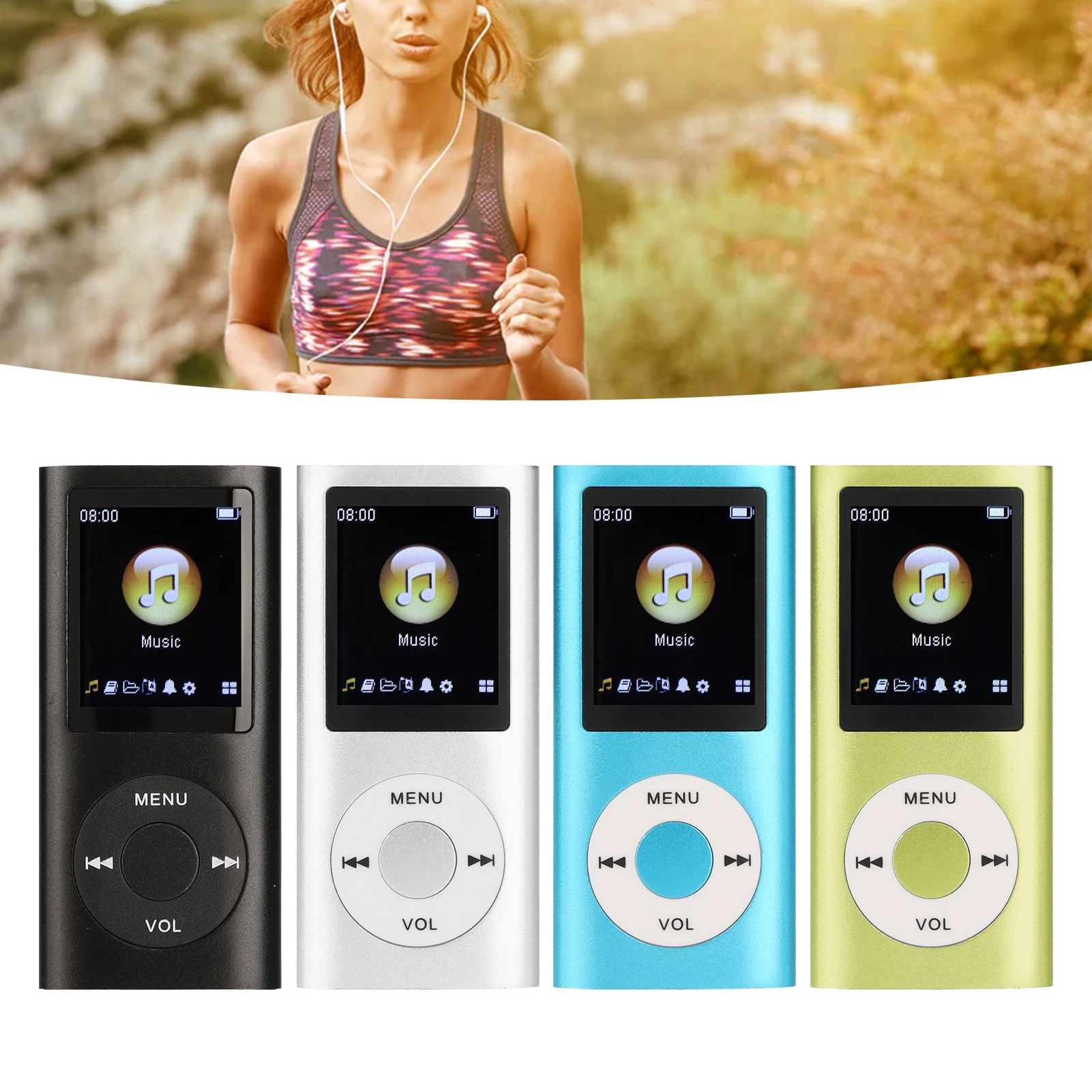 Sleek Multifunctional MP3 Player with 1.8-Inch LCD Screen - Stylish Portable Music Companion