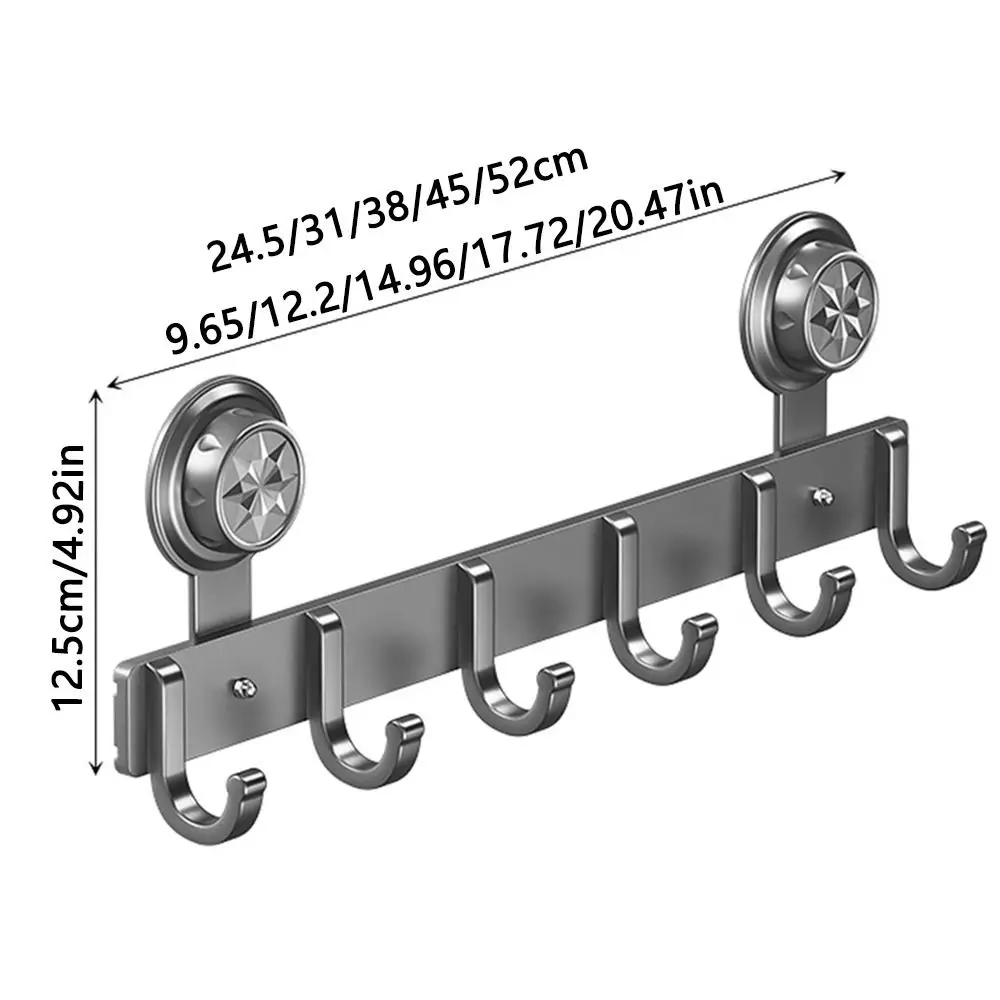Waterproof Suction Cup Door Hook Wall Mounted Strong Load-bearing Wall Clothes Hanger Space Saving Reusable Bathroom Towel Rack