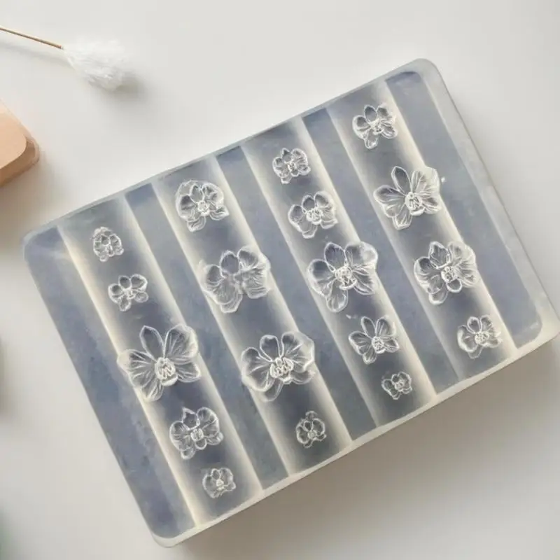 새로운 3D 팔레놉시스 꽃 실리콘 네일 몰드 DIY 달콤한 나비 난초 꽃 디자인 매니큐어 템플릿 조각 네일 아트 몰드 T