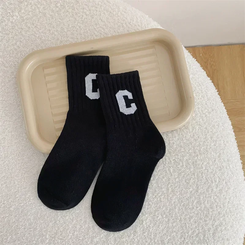 Kids Boys Girls Sock Fashon Simplicity Solid Color Calf Sock for Toddler Spring Autumn School Cotton Warm Sports Socks