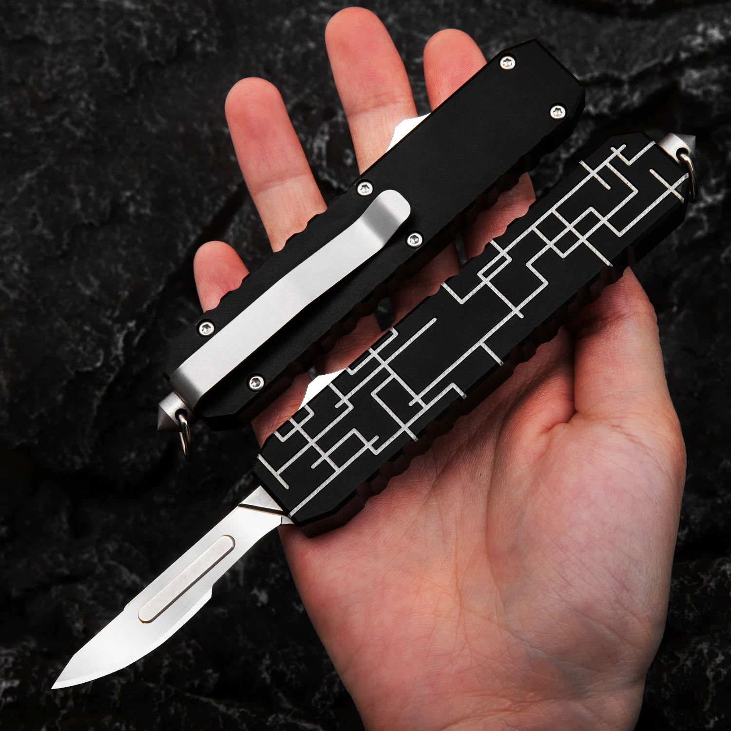Aluminum Alloy Scalpel Outdoors Multi-tool New Cutting Knife Black EDC Best With 10pcs Surgical Blades