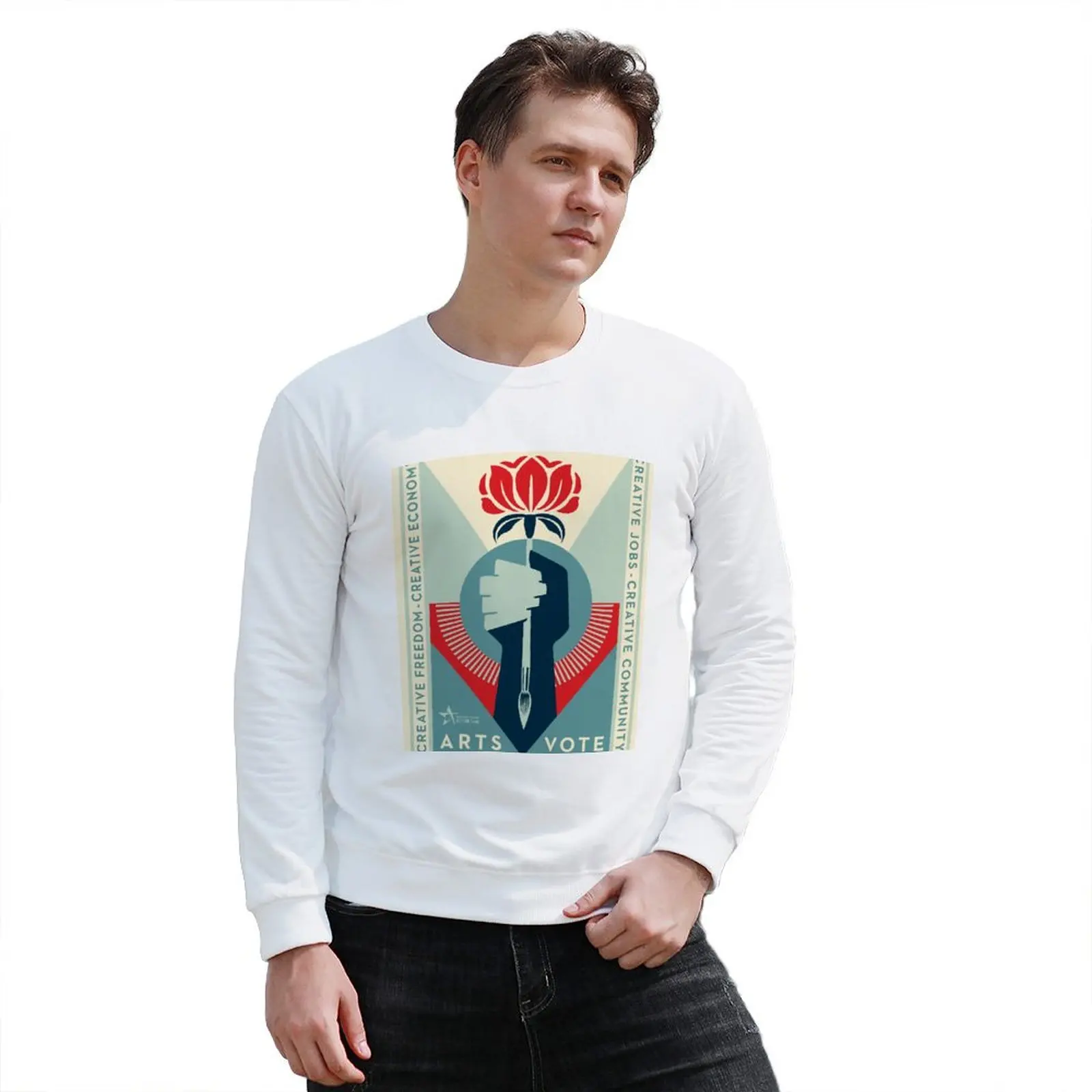 New ArtsVote 2020 Logo - Vertical Sweatshirt graphic t shirts men anime clothes mens clothes hooded sweatshirt
