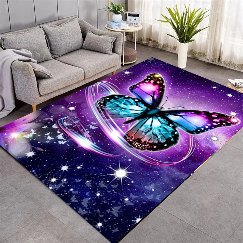 RUGMRZ Cuadros Habitacion Juvenil Alfombra Gris Flor Amarilla Mariposa  decoración Super Suave sin decoloración Alfombra para Silla Gaming 80X150CM