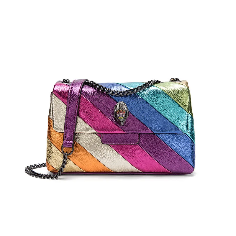 

Kurt G London Multi-Coloured Patchwork Crossbody Bags For Women UK Brand Designer Fashion Trend Handbag PU Shoulder Bag