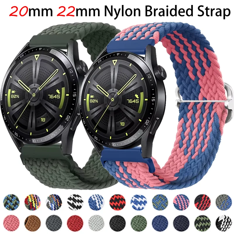 Breathable Nylon Braided Loop Wristband, 20/22mm