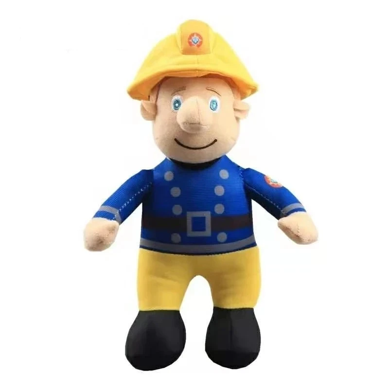 New Fireman Sam Plush Toy Firefighter Soft Stuffed Doll 25cm Figure Kids Xmas Gift