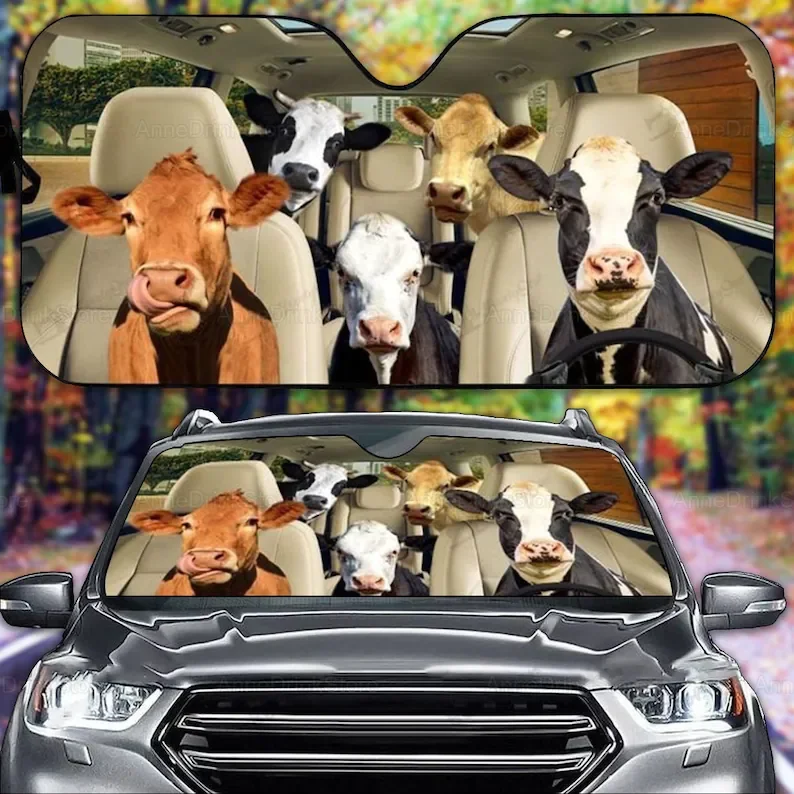 

Cow Car Sun Shade, Cow Farm Life, Heifer Car Accessories, Auto Protector Window, Gift For Him, Gift For Father LNG242112A19