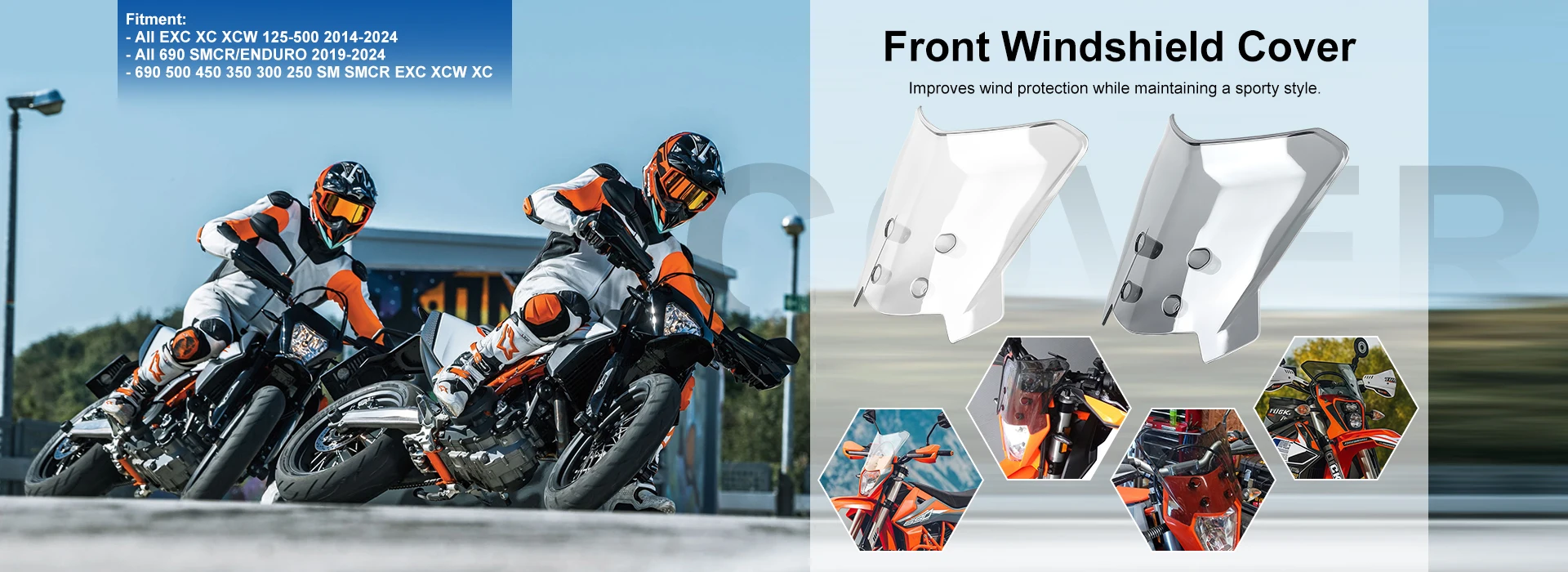 A For 690 SMCR/ENDURO 2019-2024 EXC XC XCW Windshield