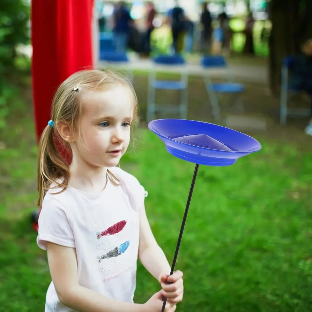 Colorful Juggling Spinning Plates with Sticks Training Entertainment Plastic Spinning Plate Circus Skills Accessories