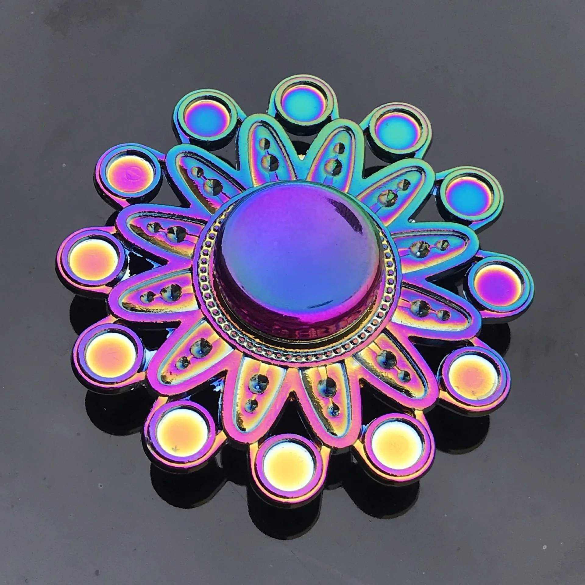 Rainbow Fidget Metal Spinner Colorful Finger Spinners High Speed Hand Spinners Fidget Toys for Stress Anxiety Relief for Adults 5
