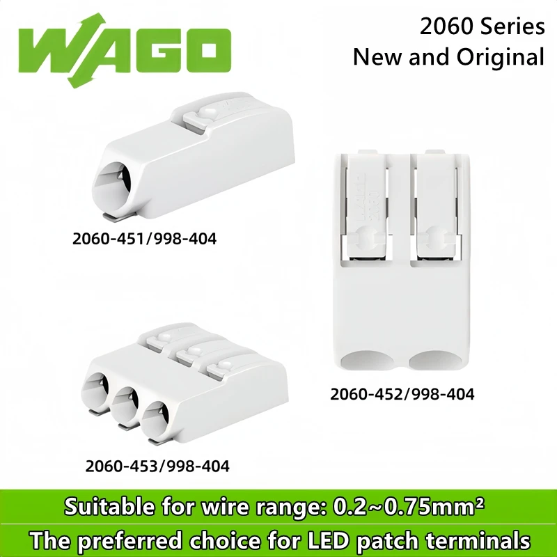 10pcs SMD Terminal Block 2060-451 2060-452 2060-453 998-404 1P/2P/3P Original WAGO LED lighting patch specific connector