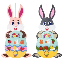 

Felt Rabbit DIY Craft Kit Easter Bunny Ornament Hanging Decoration Kids Birthday Party Favor Fun Game Happy Easter Home Supplies