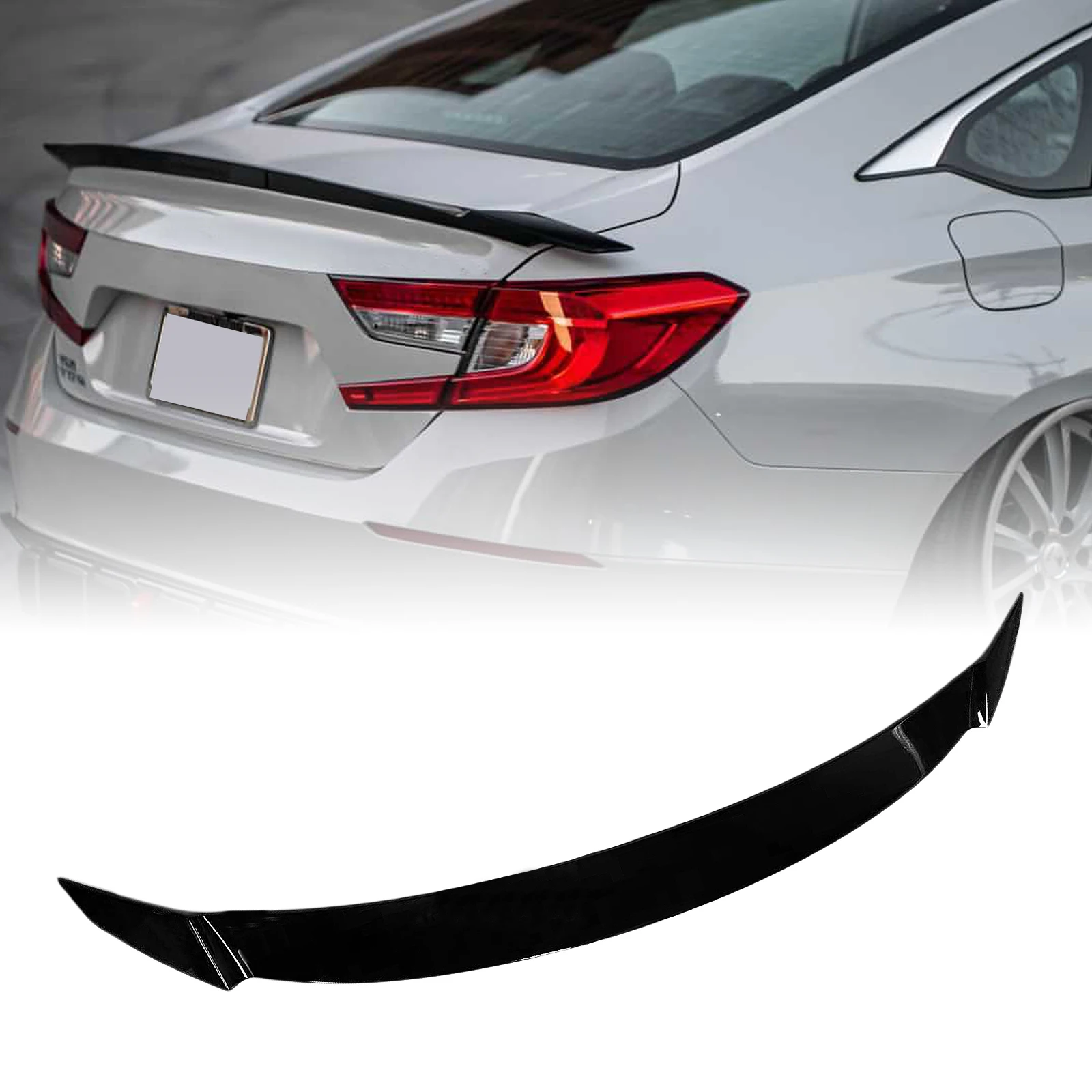 Yofer Rear Trunk Lid Spoiler Wing For Honda Accord 20182022 Glossy Black Tailgate Flap Trim