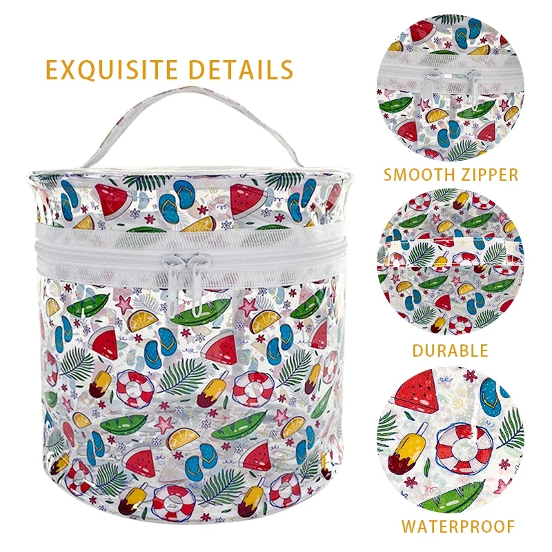 Clear Tote Bag Transparent Waterproof Beach Dry Transparent Water Pool Cosmetic Bucket Storage Handbag For Woman Sports Bag bouncy sports balls high resilience hole ball bouncy ball anti fall moon shape porous balls with high elasticity clear pattern