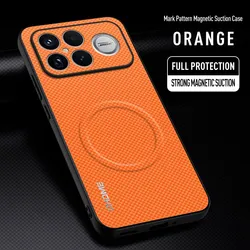 Luxury Car Magnetic Holder Shockproof Phone Case - TPU Silicone Back Cover for Redmi K90 Pro Max (Orange)