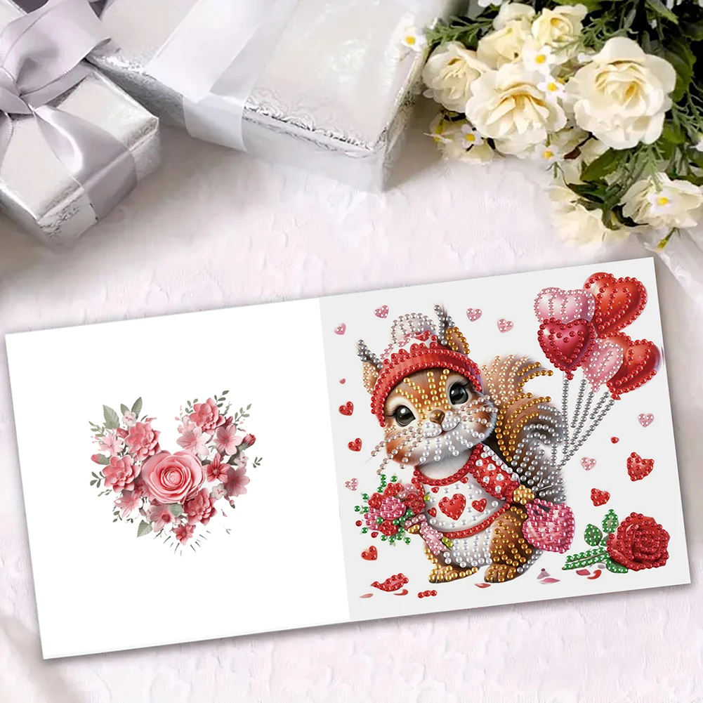 Valentines Day Angel Diamond Handmade Card DIY Diamond Painting Kit 6Pcs for Holiday Party Favors