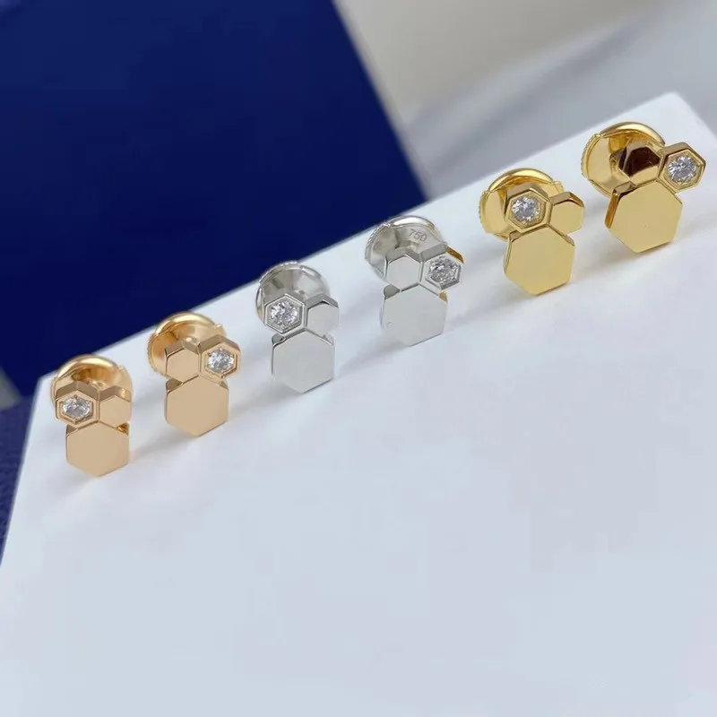 

925 Sterling Silver Paris Fashion Luxury Brand Jewelry Nest Honeycomb Earrings A gift for a woman.Wholesale jewelry