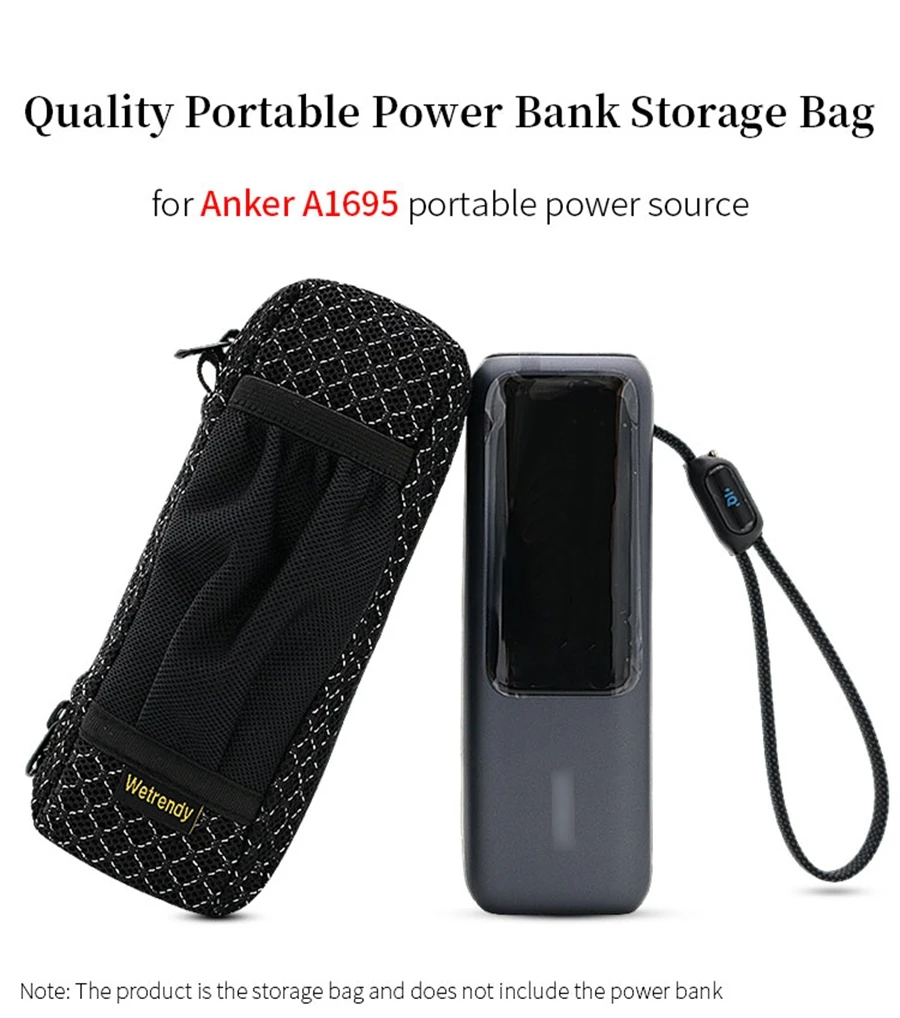 Portable Power Bank Bag for Anker A1695 Portable Power Source Breathable Bag Zolo 165W Outdoors Travel Carrying Ventilate Case
