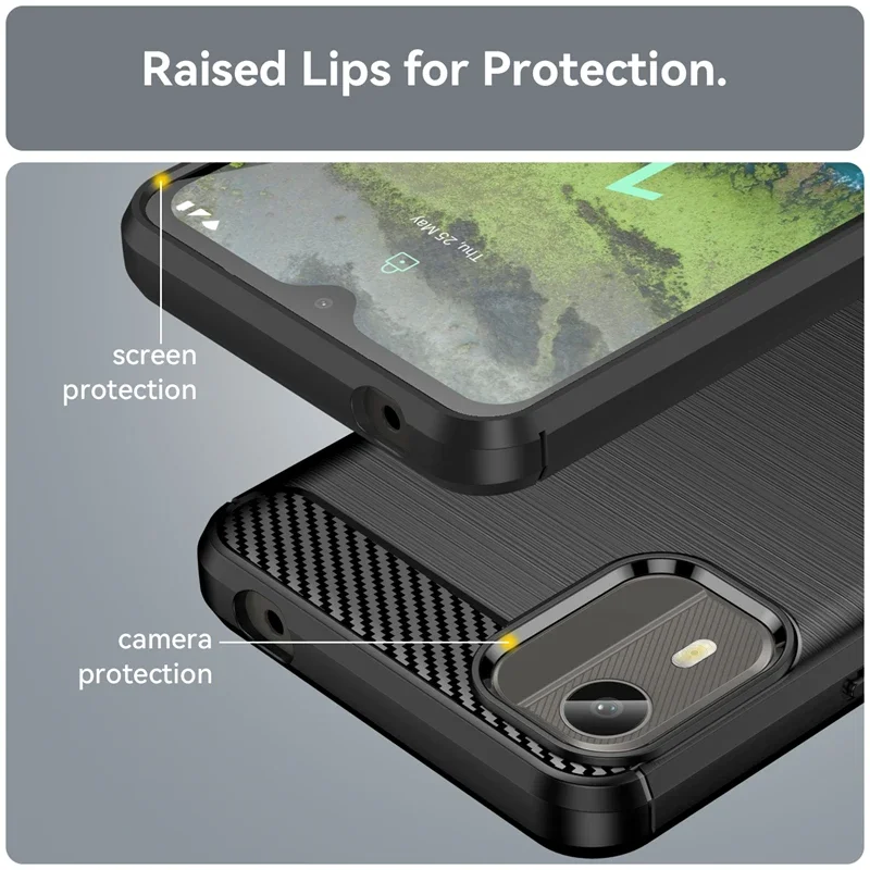 Sleek Carbon Fiber Texture Shockproof TPU Protective Case