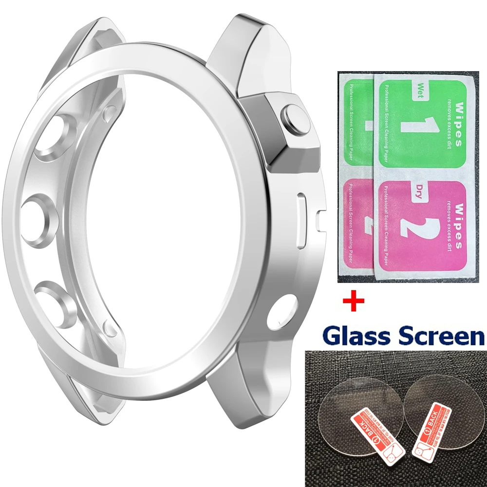 HD Glass Screen Protective Case For Garmin Fenix7/Fenix7S/Fenix7X Watch Band Frame Bracelet Frame Cover for Garmin Fenix 7 Film 