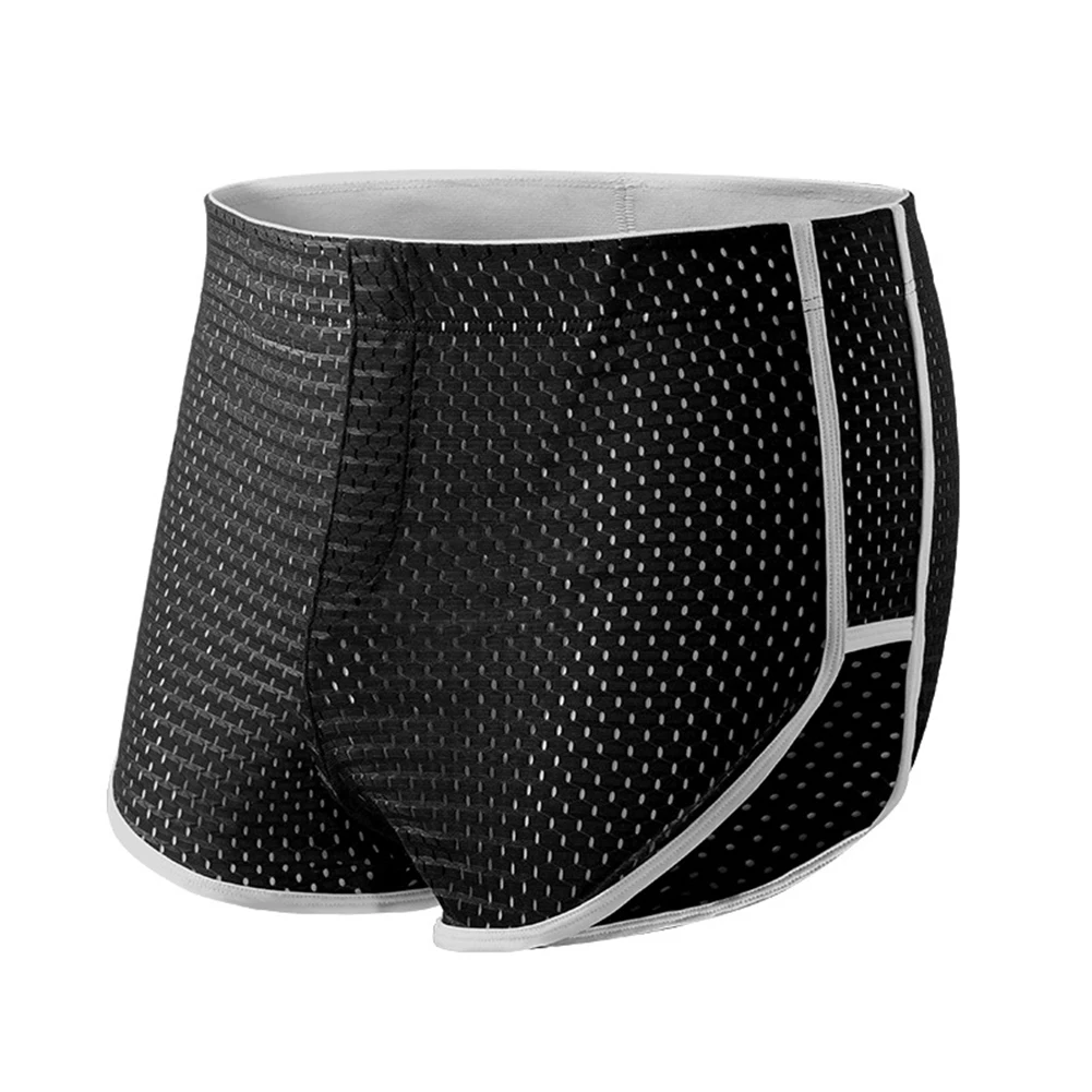 Enhance Your Performance with our Breathable Men\'s Boxer Briefs Lightweight Mesh Underwear for Active Lifestyles men stripe boxer briefs thin ice silk bikini underwear male cuecas boxershorts mini enhance pouch boxers