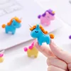 3Pcs/Lot Cute Cartoon Unicorn Eraser Kawaii 3D Pony Detachable Pencil Eraser Rubber For Kids School Student Stationery Gifts 4