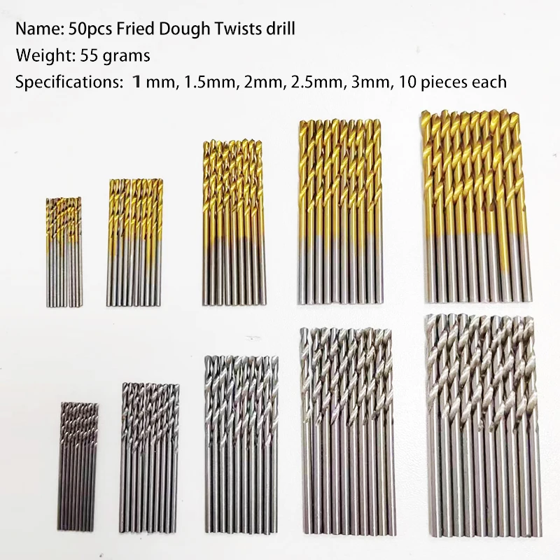 drill bits 50pcs for drilling holes drill bit combination white diamond titanium plated