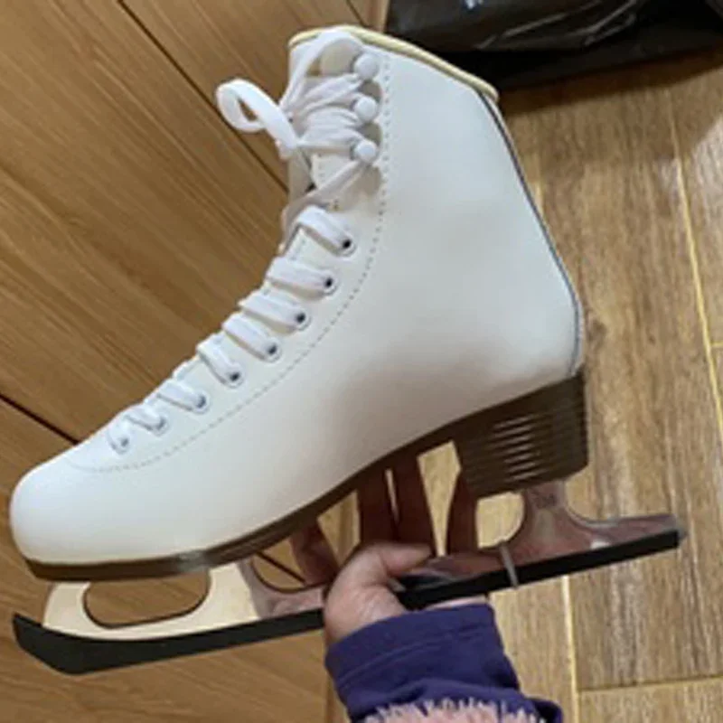 ウインタースポーツ Figure Skate shoes&amp; blade Genuine Leather Ice Figure Speed Skates Shoes, Waterproof