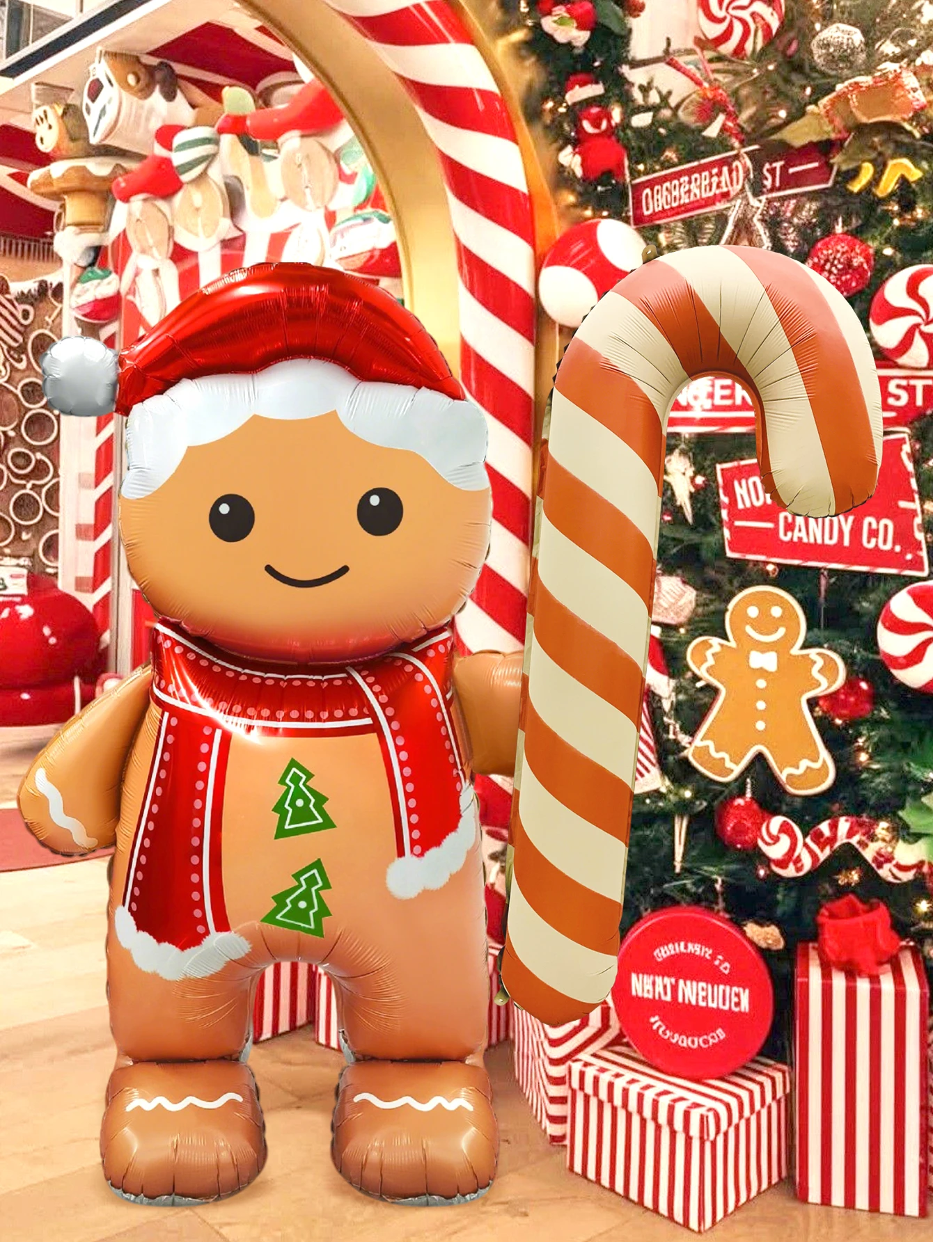 1/2 Stück Weihnachts-Aluminiumfolienballons, geeignet für Weihnachtsfeiern, Neujahrsdekorationen, Süßigkeitenpartys, Lebkuchenpartys
