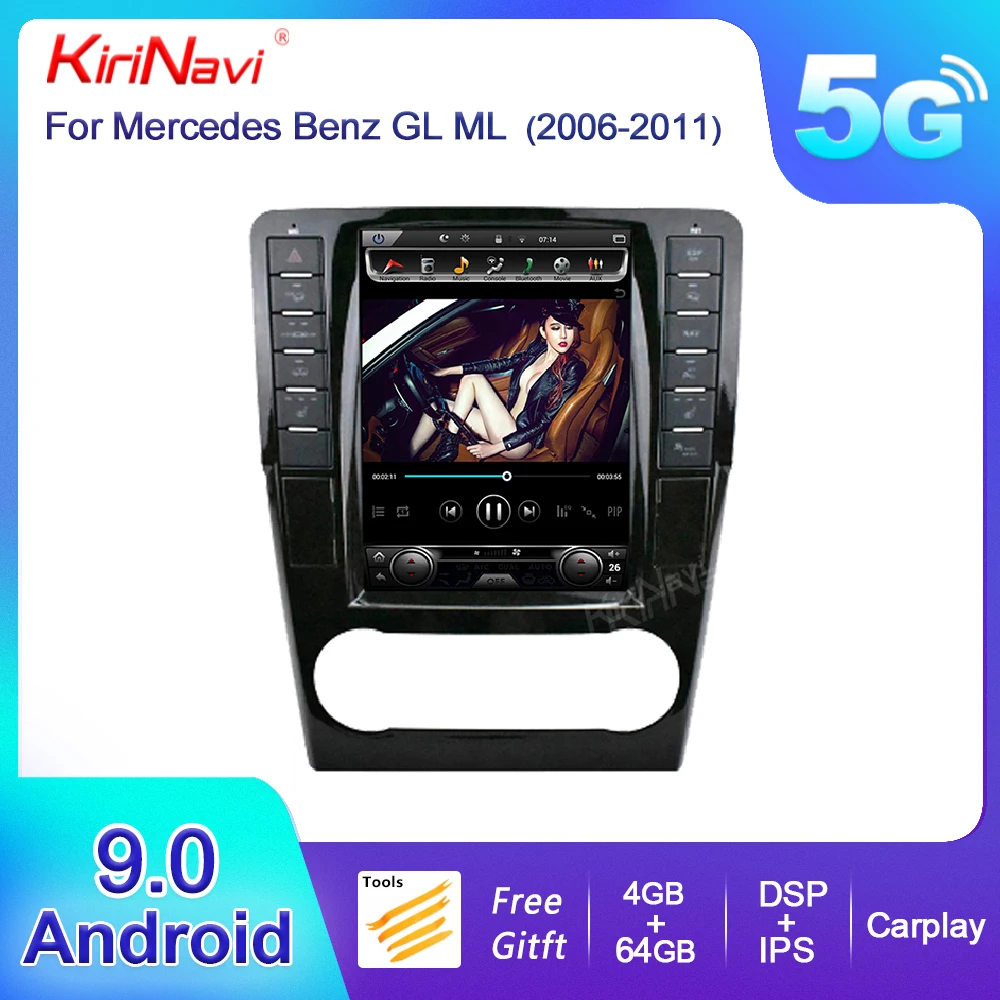 

KiriNavi Android Car Radio For Mercedes Benz GL GL350 GL400 GL450 ML ML300 ML350 ML500 Auto DVD Player GPS Navigation Stereo DSP