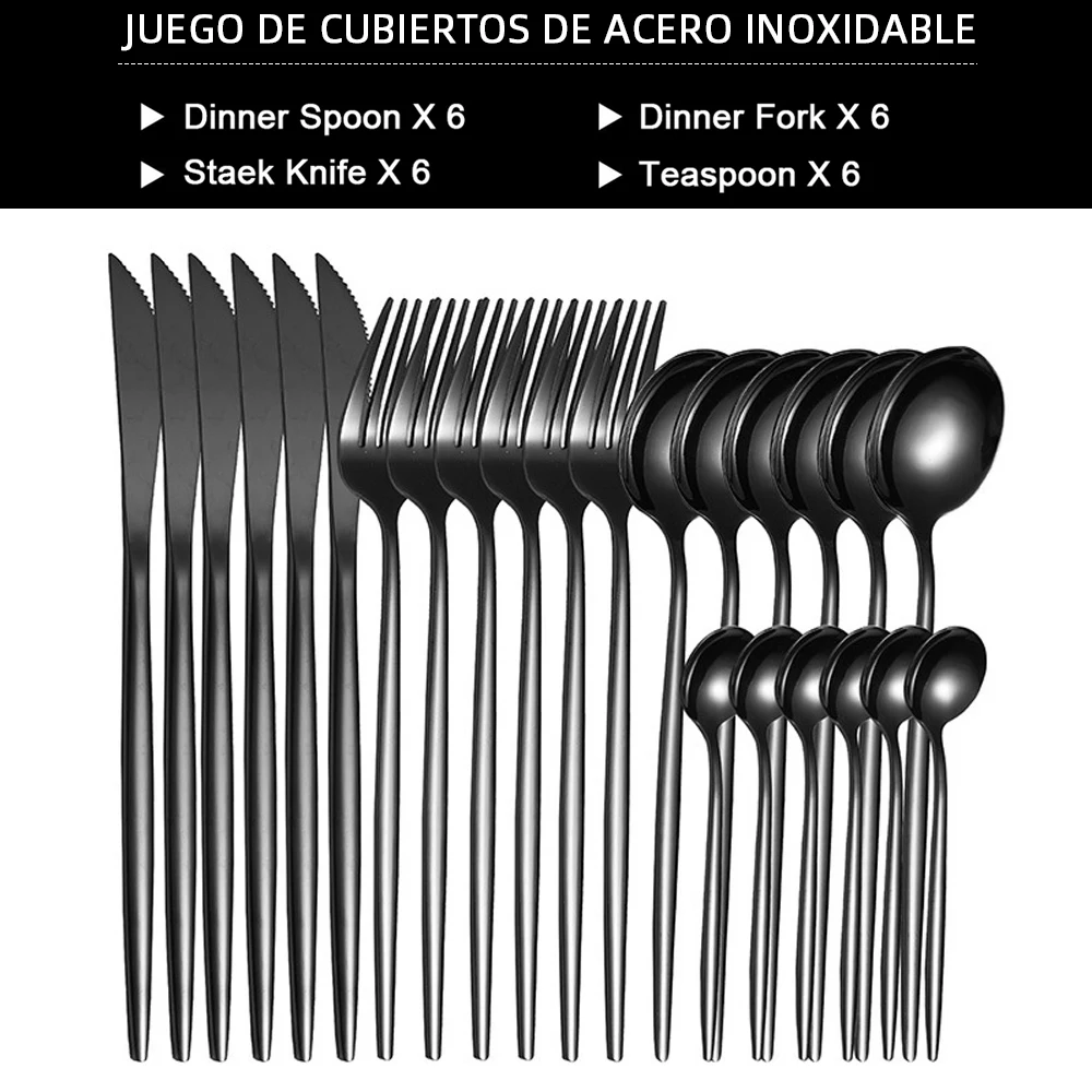 Western Dinnerware Set Stainless Steel Cutlery Set Fork Knife Spoon 24pcs cutlery set western style cutlery set stainless steel cutlery set