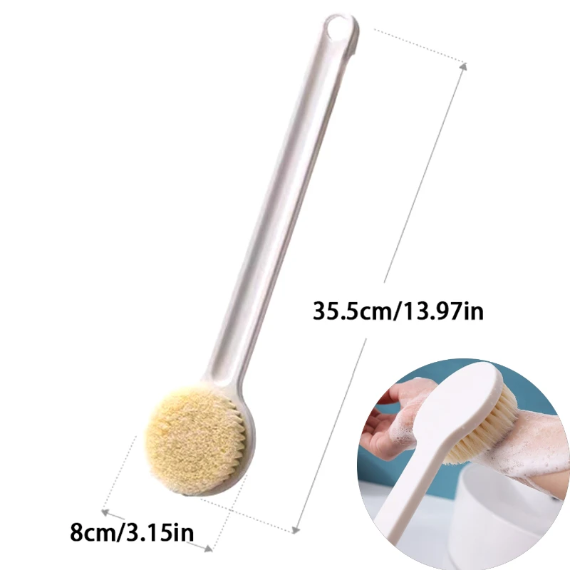 

Bath Brush Long Handle Exfoliating Scrub Skin Massager Exfoliating Bathroom Brush Back Bath Shower Cleaning Brush