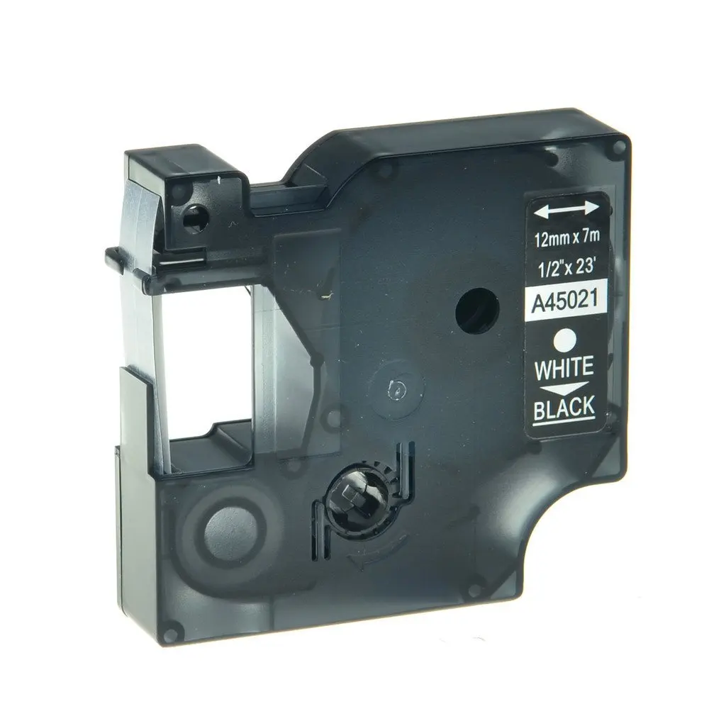 Black on White Dymo D1 Label Tape, Various Widths