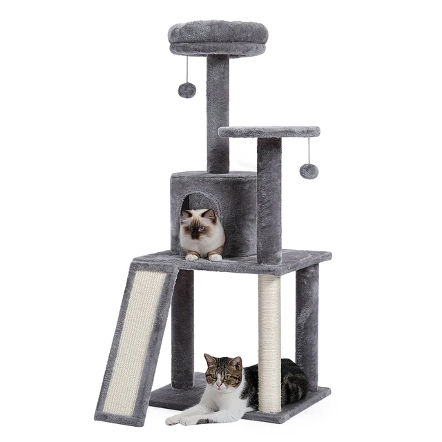 Large Sturdy Cat Tree with MultiLevel Cat Condos with Sisal Poles