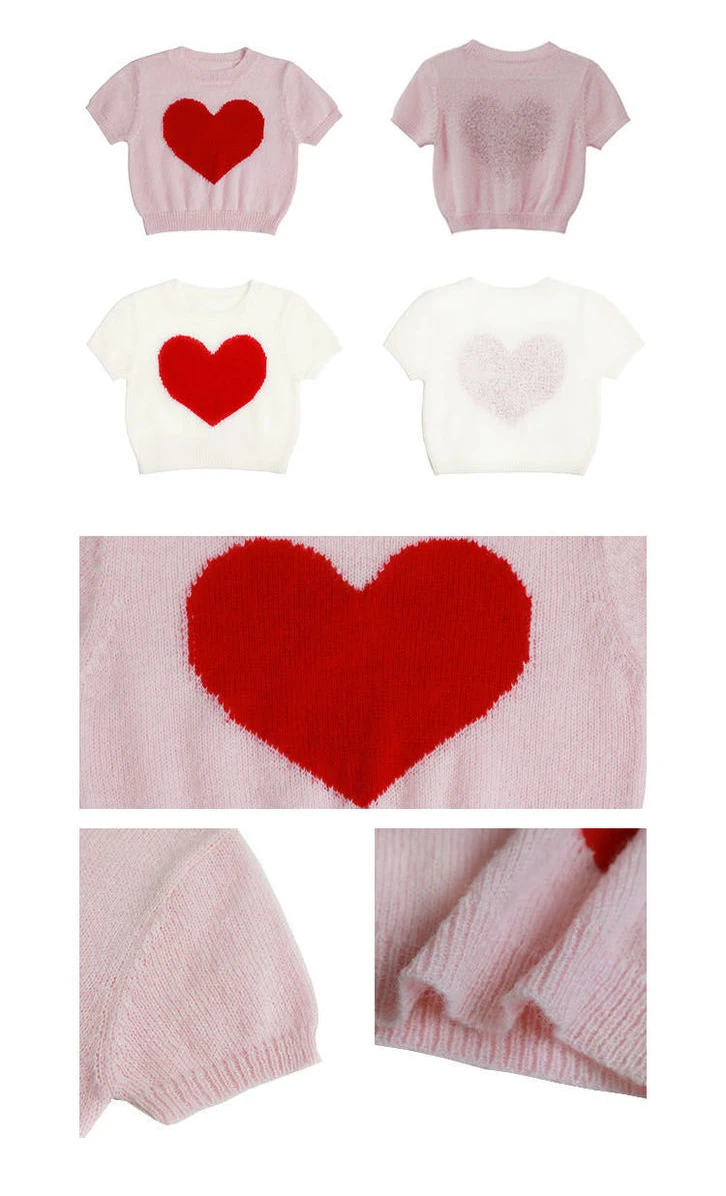 Blusa elegante y juvenil de estilo preppy, blusa de verano para mujer, camiseta de punto dulce, top corto, moda coreana