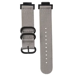 Men's Sport Nylon Canvas Strap Wristband - 16mm Band with Buckle Closure - 16mm (Grey)