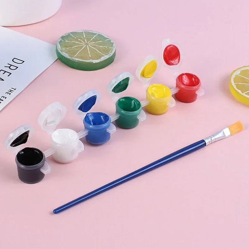 12 Colors Acrylic Paint Set with 2 Brushes for Oil Painting
