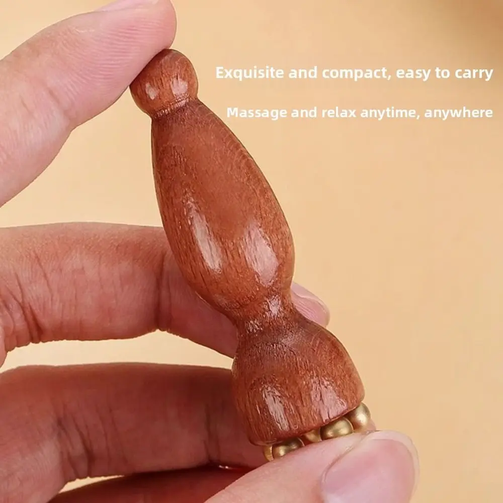 New Lotus Pod Eye Massager Roller 5 Teeth Wooden Eye Scraping Tendon Stick Mini Face Massage Stick for Relieve Facial Fatigue