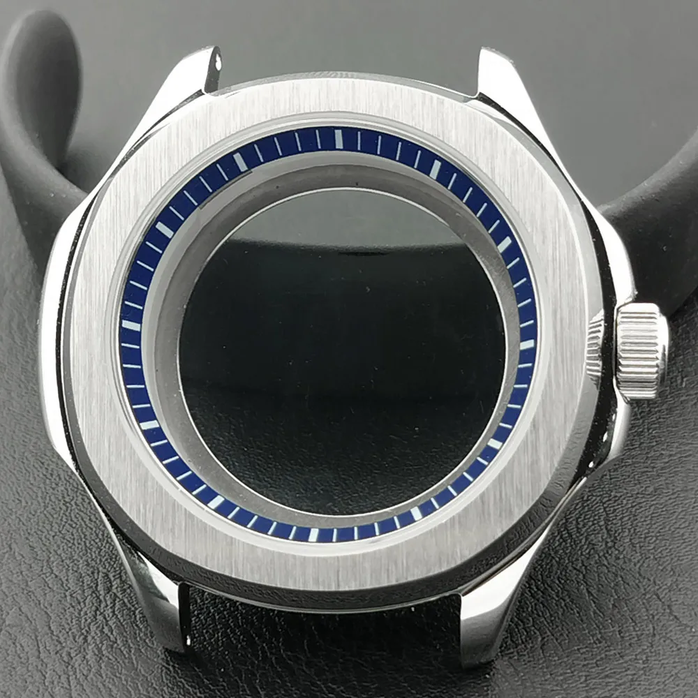 Elegant Men's Watch Case with Sapphire Glass, 39.5mm, 5-Bar Water Resistance, for 28.5mm Dial Accessories