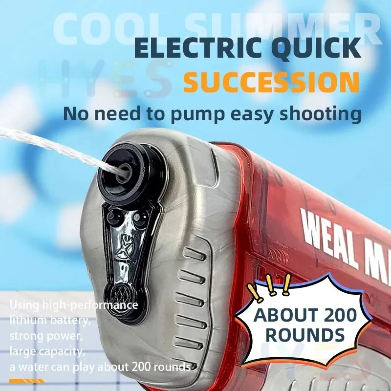 2024 Full Electric Automatic Water Storage Gun Portable Children Summer Beach Outdoor Fight Fantasy Toys for Boys Kids Game Gift 4