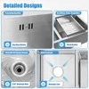 30 Inch Double Bowl Drop-in/Topmount Kitchen Sink Steel Kitchen Sink with Drainage Pipes and Fruit Baskets for Kitchen Bathroom 5