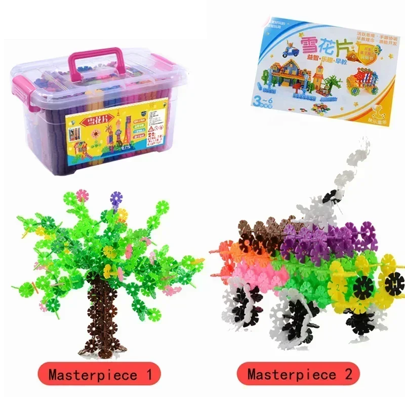 3CM 3D Kids Brain Toy Puzzle Plastic Snowflake Building Toys Flakes Construction Piecing Together Interlocking Jigsaw Set