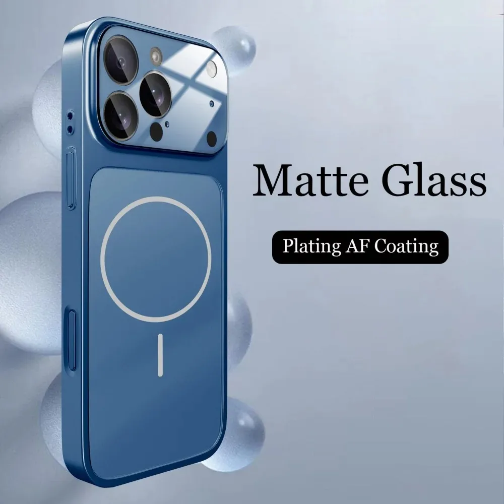 Premium Matte Nano Glass Magnetic Phone Case with Wireless Charging Capability