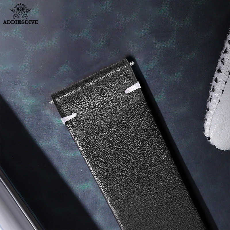 حزام ساعة جلدي للرجال من Addiesdive مقاس 20 ملم با...