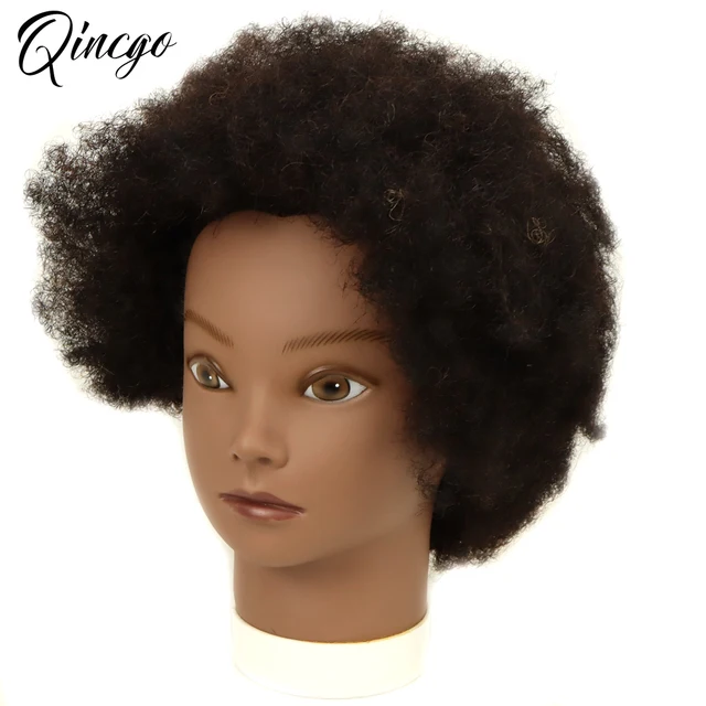 15”100%real Human Hair Afro Mannequin Head Hairdressing Dolls Training Head  For Practice Styling Braiding With Adjustable Tripod - Training Head Kit -  AliExpress