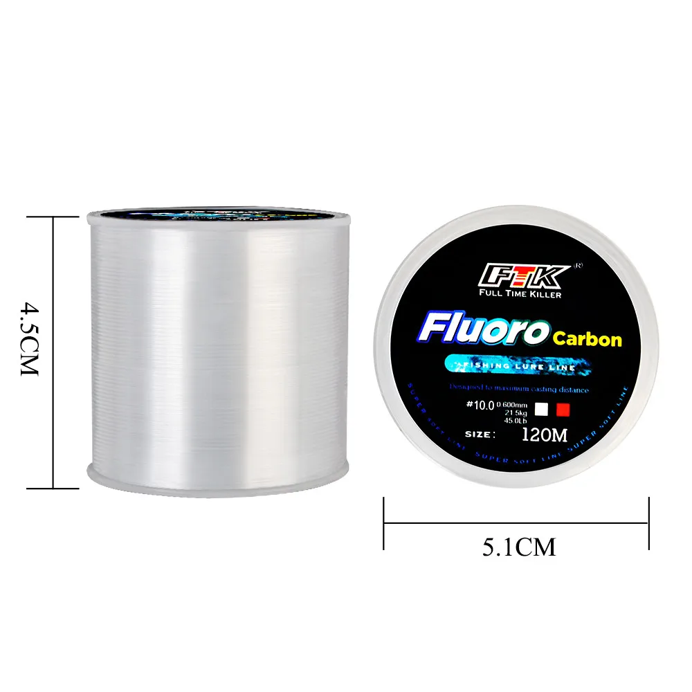 Fishing Line 120M Fluorocarbon Coated Carbon Fiber Lead Bait