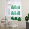 Grass Green Semicircle Abstract Half Shading Living Room Curtains Yellow Square Free Punching Paste-style Bedroom Drapes 1